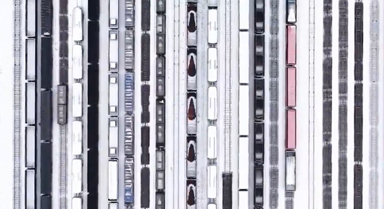 雪后航拍铁路列阵太震撼